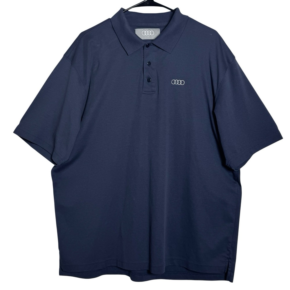 Authentic Audi Polo Shirt Mens Size 2X Navy Blue Short Sleeve Logo NEW
